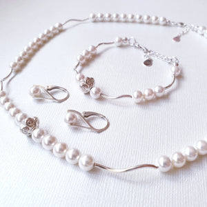 Set "Classic Pearl" din argint 925 cu perle Mallorca albe - Cod produs SE5