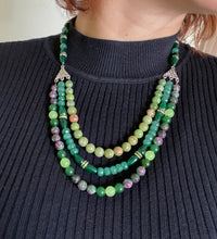 Load image into Gallery viewer, Colier “Green Multicoloured Statement Necklace” - Cod Produs CO39
