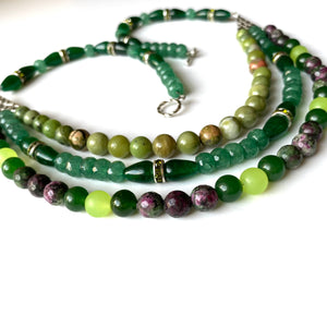 Colier “Green Multicoloured Statement Necklace” - Cod Produs CO39