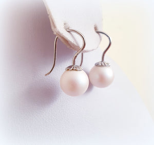 Cercei "Mermaid Pearl" din argint rodiat cu perle Swarovski - Cod produs CE156