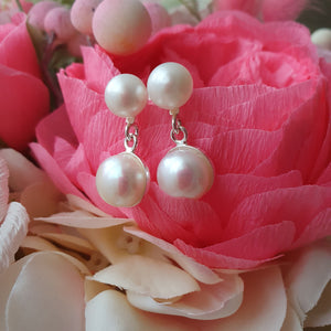 Cercei "Double Pearl" din argint 925 cu perle de cultura - Cod Produs CE203