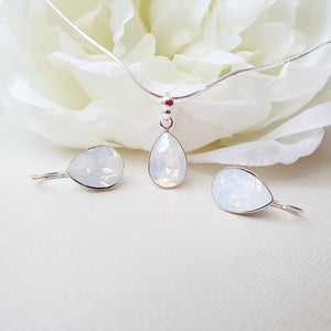 Set "White Opal" din argint 925 cu cristale Swarovski - SE134