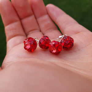Cercei "Sparkling Wishes - Red" din argint cu cristale Swarovski - Cod Produs CE231