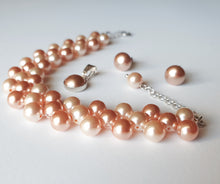 Load image into Gallery viewer, Set &quot;Peach Pearl&quot; din argint 925 cu perle Swarovski - Cod Produs SE155

