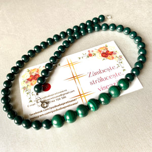 Colier “Malachite” cu malachit si perle Preciosa - Cod Produs CO43