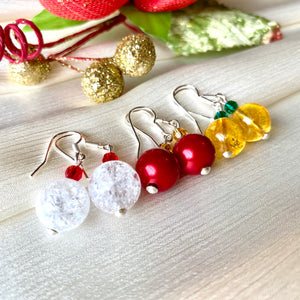 Cercei “Christmas Feeling” din argint cu perle si margele Preciosa - Cod Produs CE263