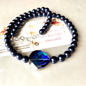 Colier “Blue Paradise” cu perle Preciosa si margea Swarovski - Cod Produs CO42